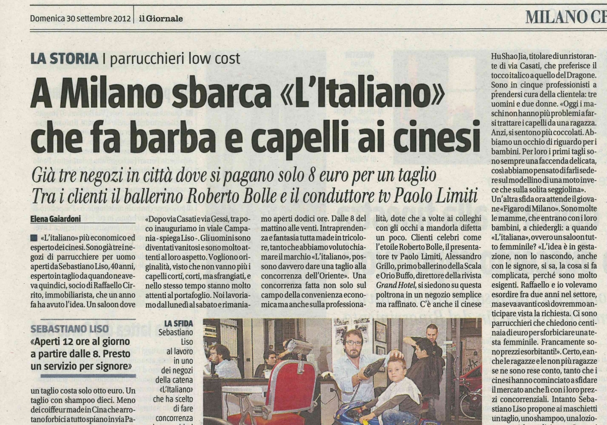 L'Italiano Parrucchieri Milano articolo su Il Giornale 